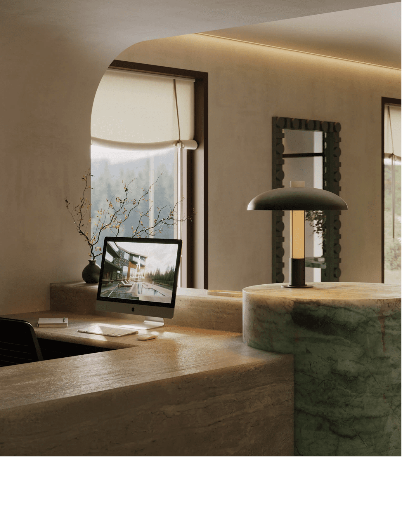 Sunlit spa interior